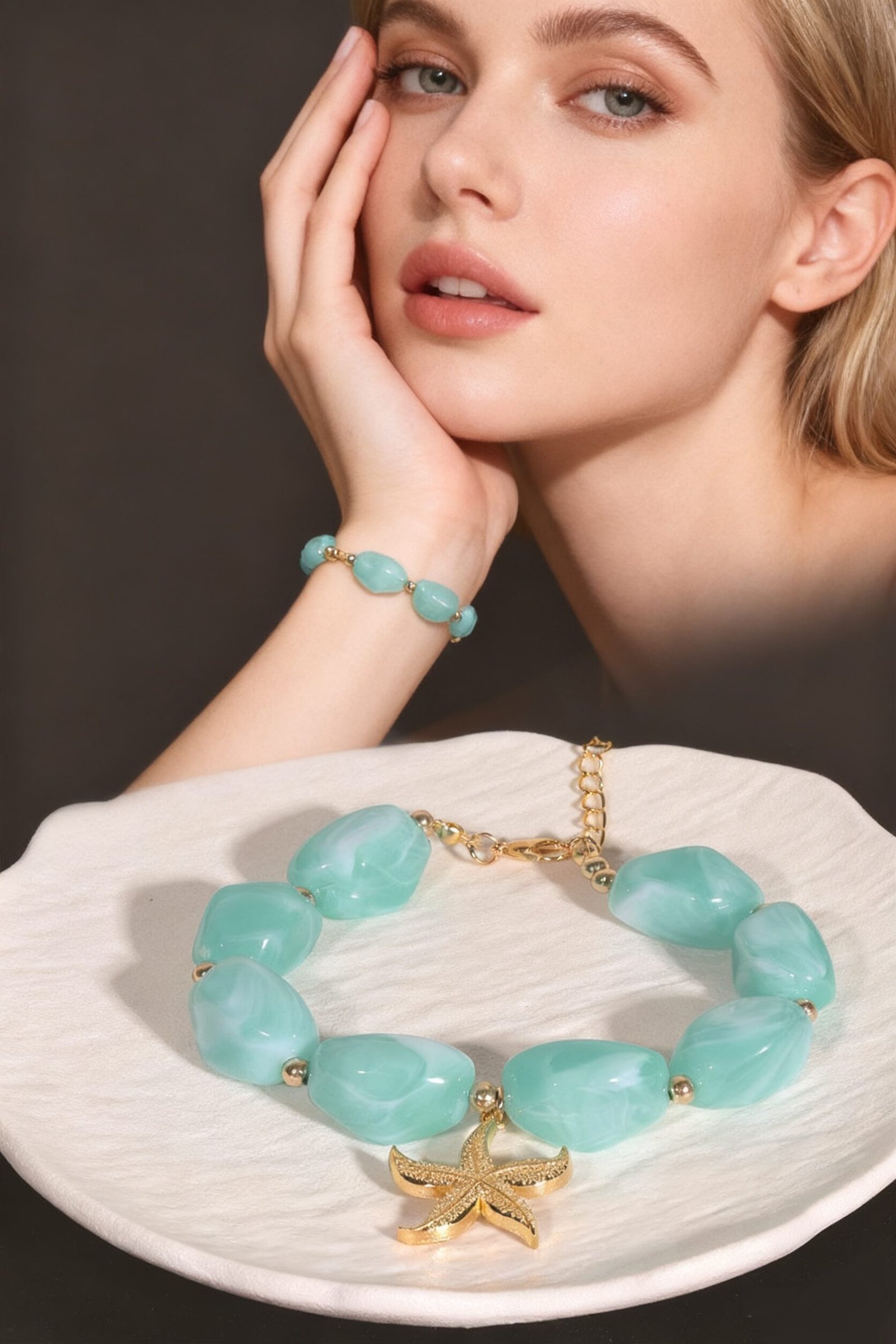 Home 1 Ocean Eye Protection Shield Bracelet display inside BFL Luxe Abundance Box