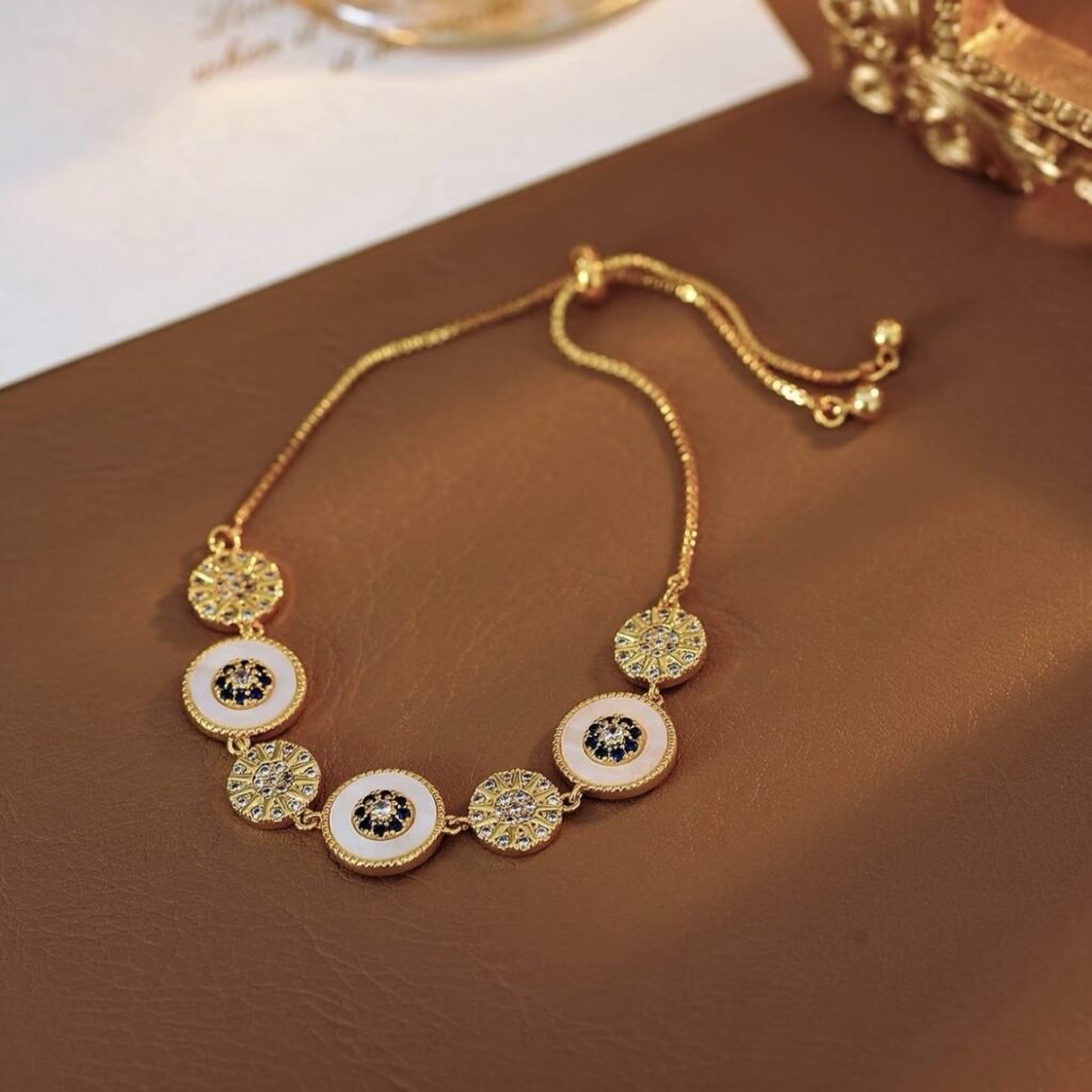 Close-up of a handcrafted vintage brass alloy bracelet with a detailed eight-pointed octagram star charm, 24h sound-bath calibrated at 528Hz for 2026 directional luck, presented inside the white Luxe Abundance Box.